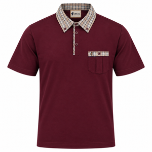 Gabicci X09 Seasonal Patterned Polo Shirt - Claret