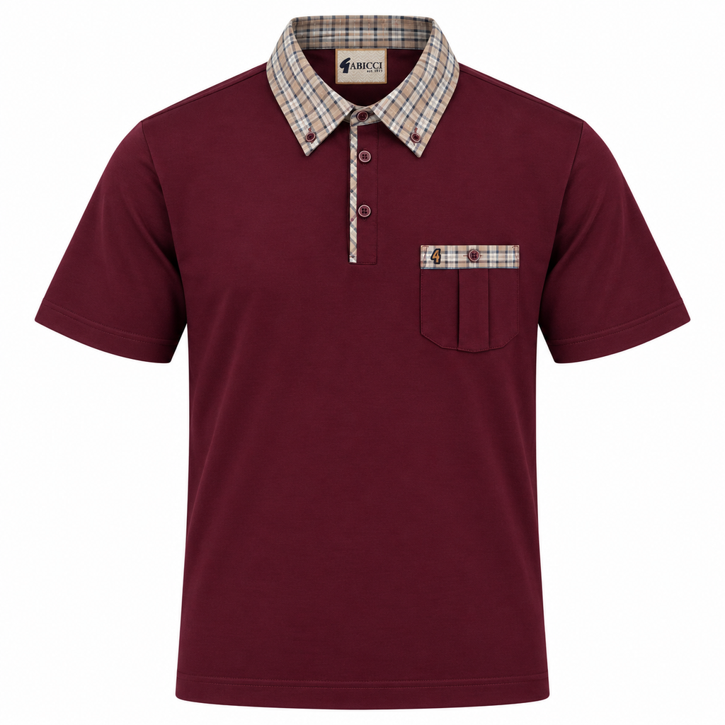 Gabicci X09 Seasonal Patterned Polo Shirt - Claret