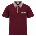 Gabicci X09 Seasonal Patterned Polo Shirt - Claret