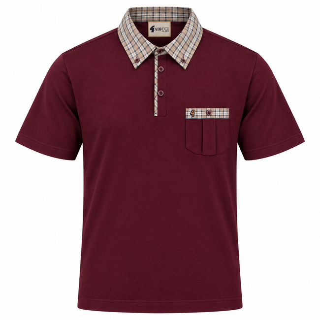 Gabicci X09 Seasonal Patterned Polo Shirt - Claret Hover Image