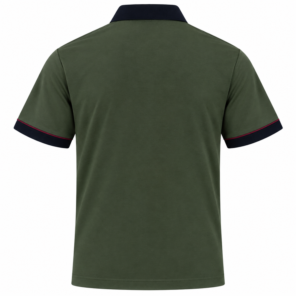 Gabicci X10 Seasonal Patterned Polo Shirt - Khaki