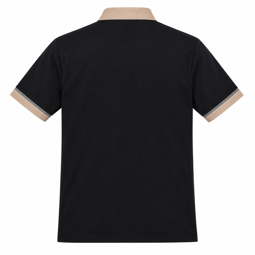 Gabicci X10 Seasonal Patterned Polo Shirt - Black
