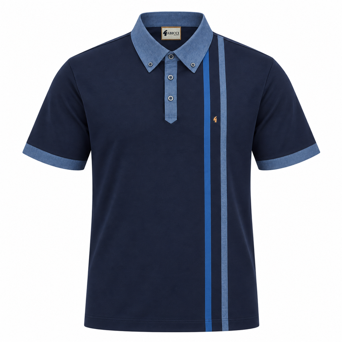 Gabicci X05 Seasonal Patterned Polo Shirt - Navy
