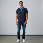 Gabicci X05 Seasonal Patterned Polo Shirt - Navy