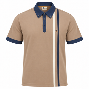 Gabicci X05 Seasonal Patterned Polo Shirt - Caramel