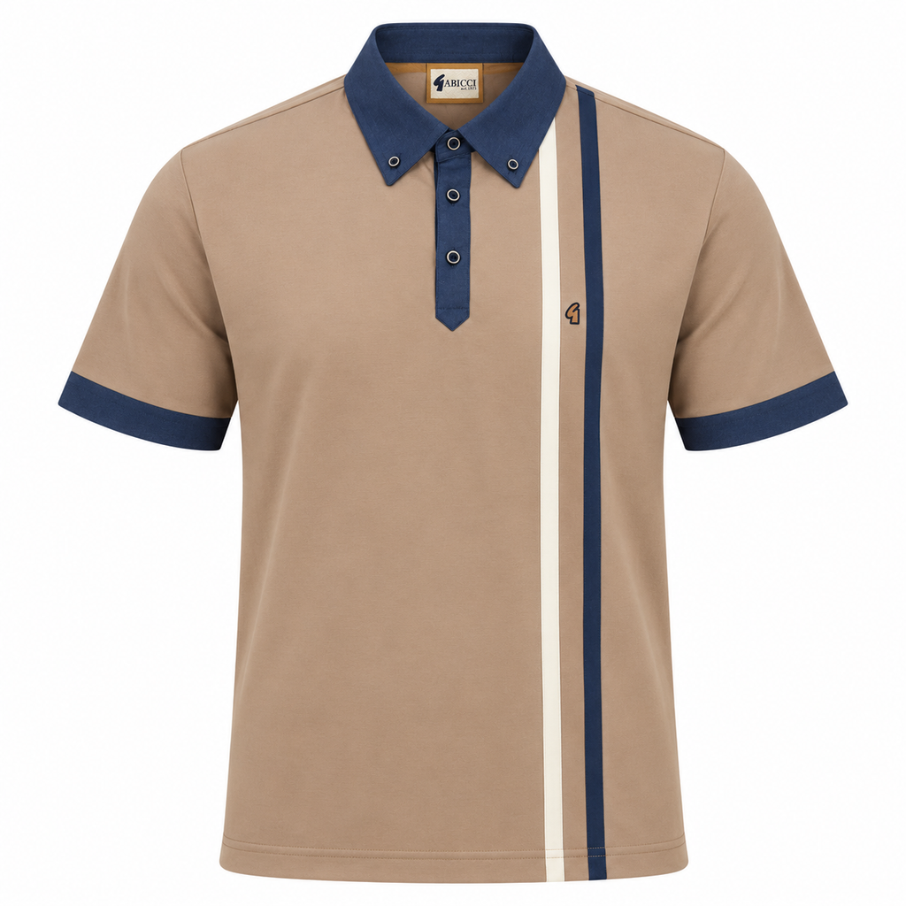Gabicci X05 Seasonal Patterned Polo Shirt - Caramel