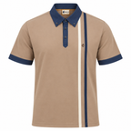 Gabicci X05 Seasonal Patterned Polo Shirt - Caramel