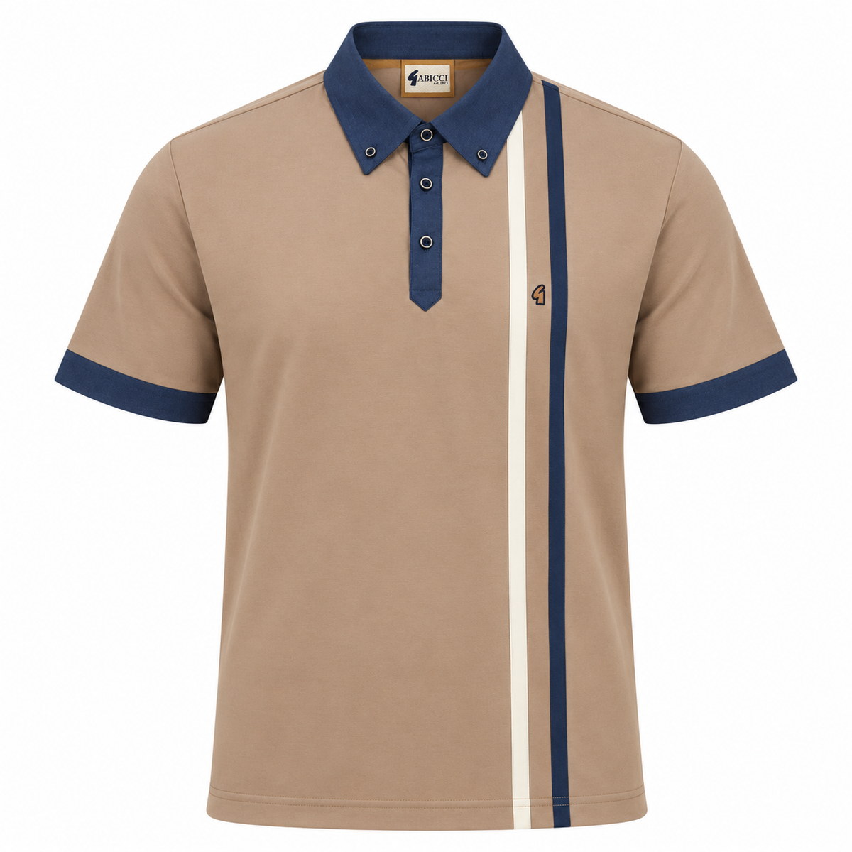 Gabicci X05 Seasonal Patterned Polo Shirt - Caramel