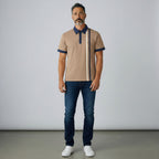 Gabicci X05 Seasonal Patterned Polo Shirt - Caramel