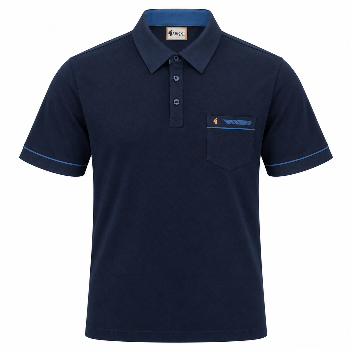 Gabicci X06 Seasonal Patterned Polo Shirt - Navy