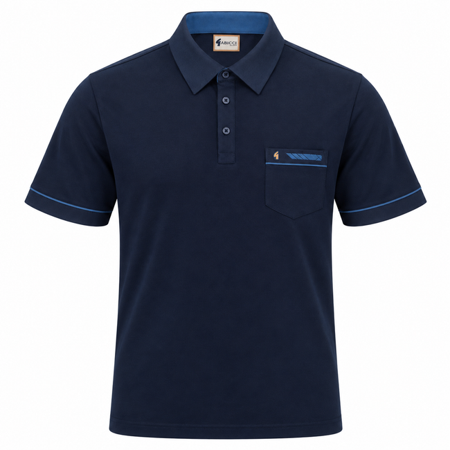 Gabicci X06 Seasonal Patterned Polo Shirt - Navy Hover Image