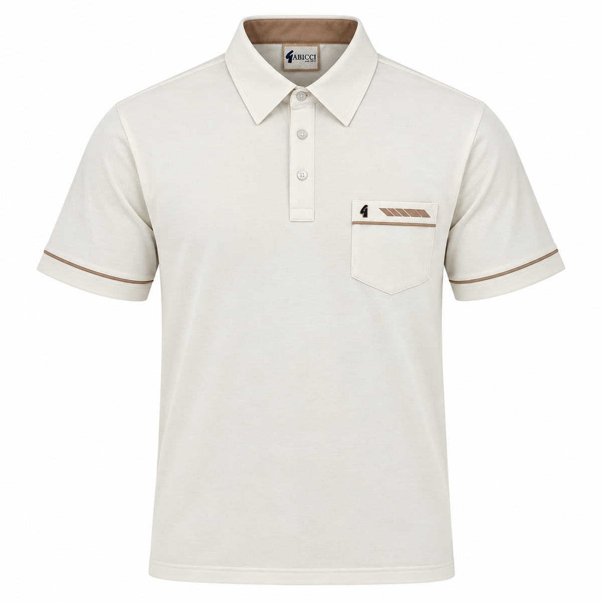 Gabicci X06 Seasonal Patterned Polo Shirt - Cream