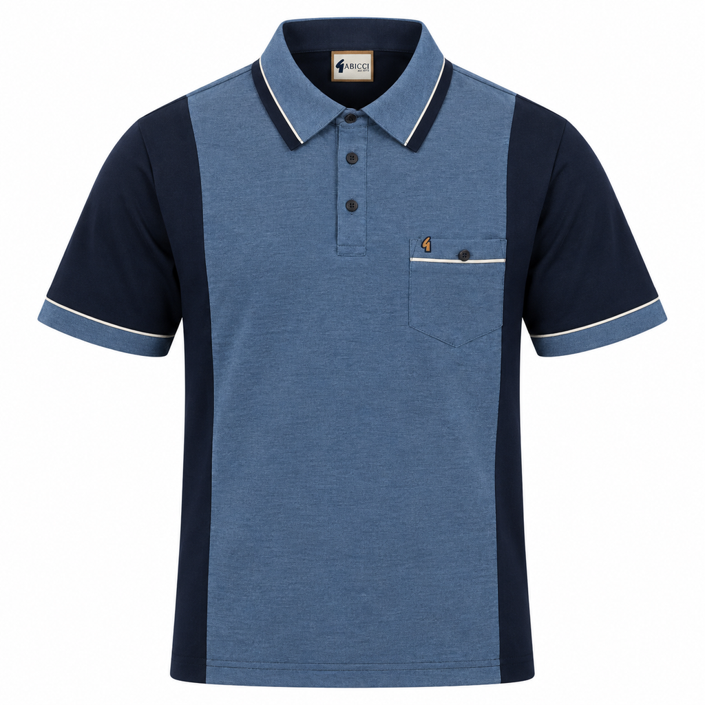 Gabicci X08 Seasonal Patterned Polo Shirt - Navy