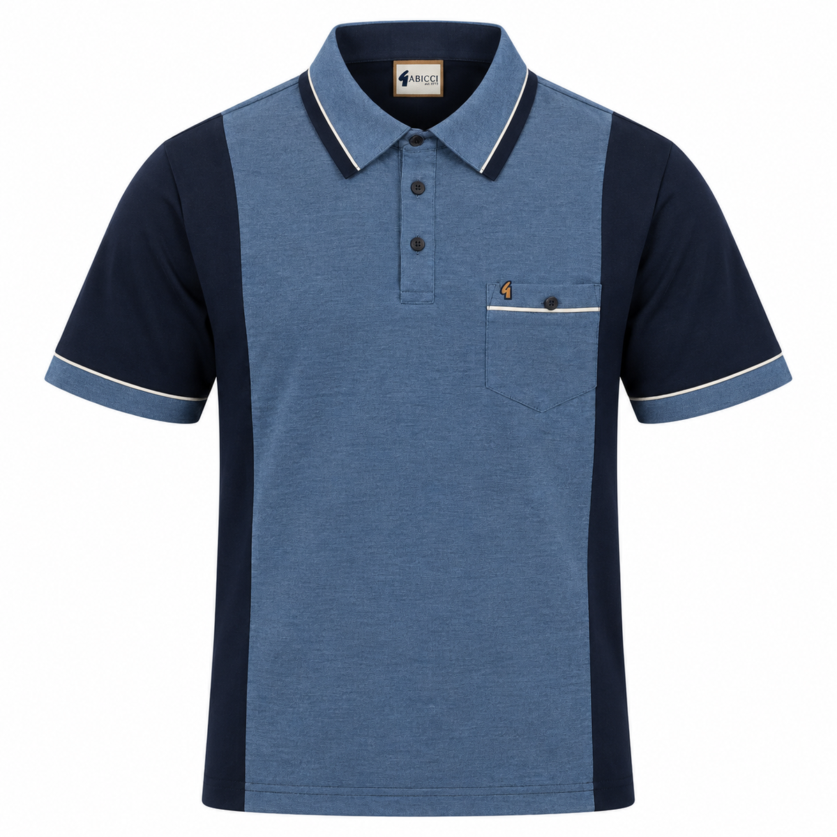 Gabicci X08 Seasonal Patterned Polo Shirt - Navy