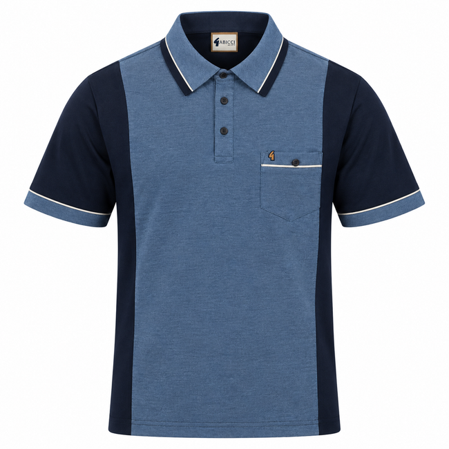 Gabicci X08 Seasonal Patterned Polo Shirt - Navy Hover Image