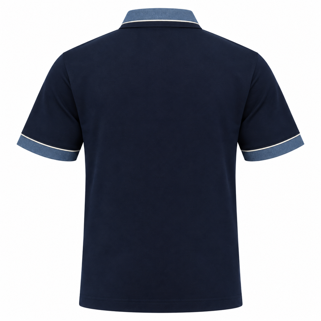 Gabicci X08 Seasonal Patterned Polo Shirt - Navy
