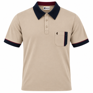 Gabicci X10 Seasonal Patterned Polo Shirt - Caramel