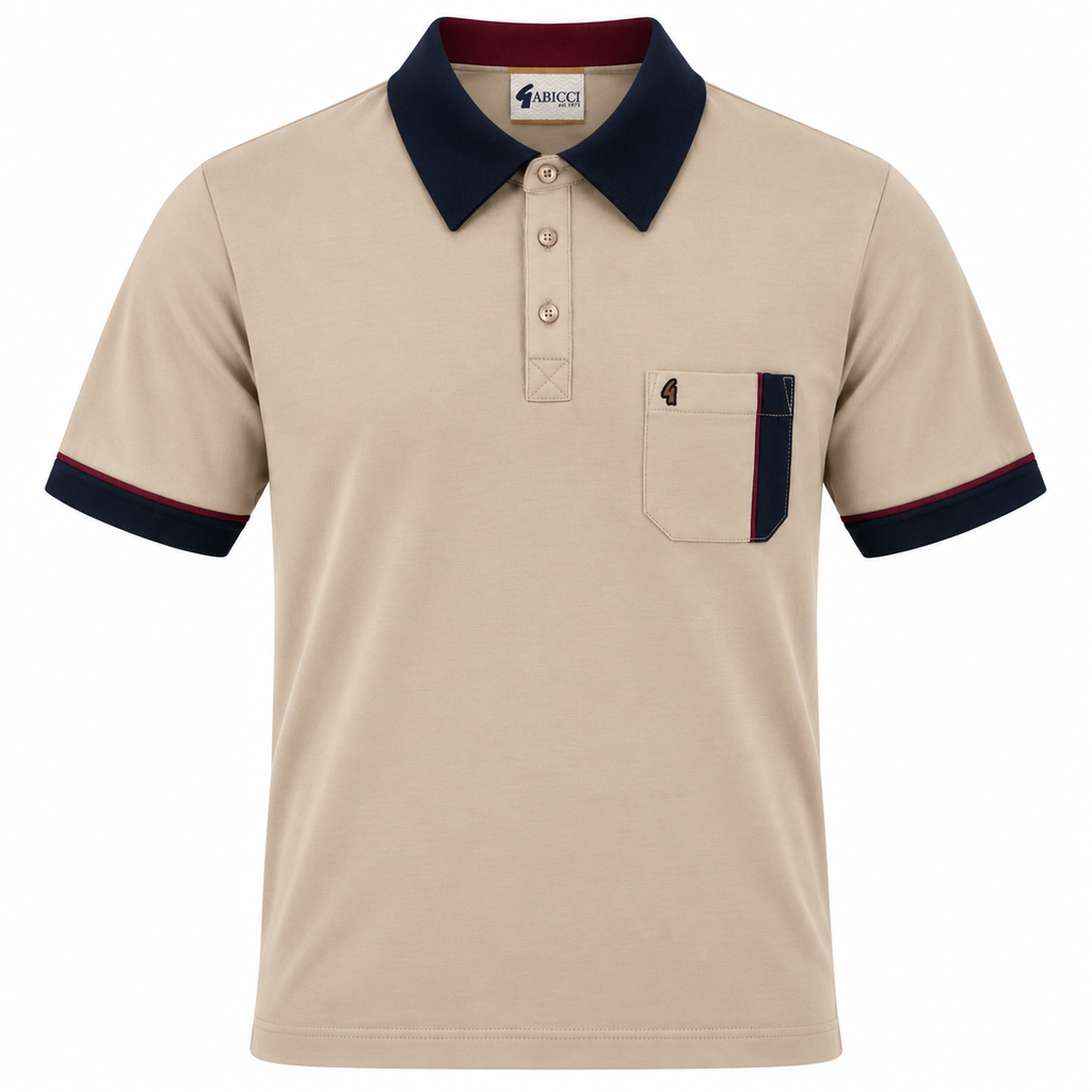 Gabicci X10 Seasonal Patterned Polo Shirt - Caramel