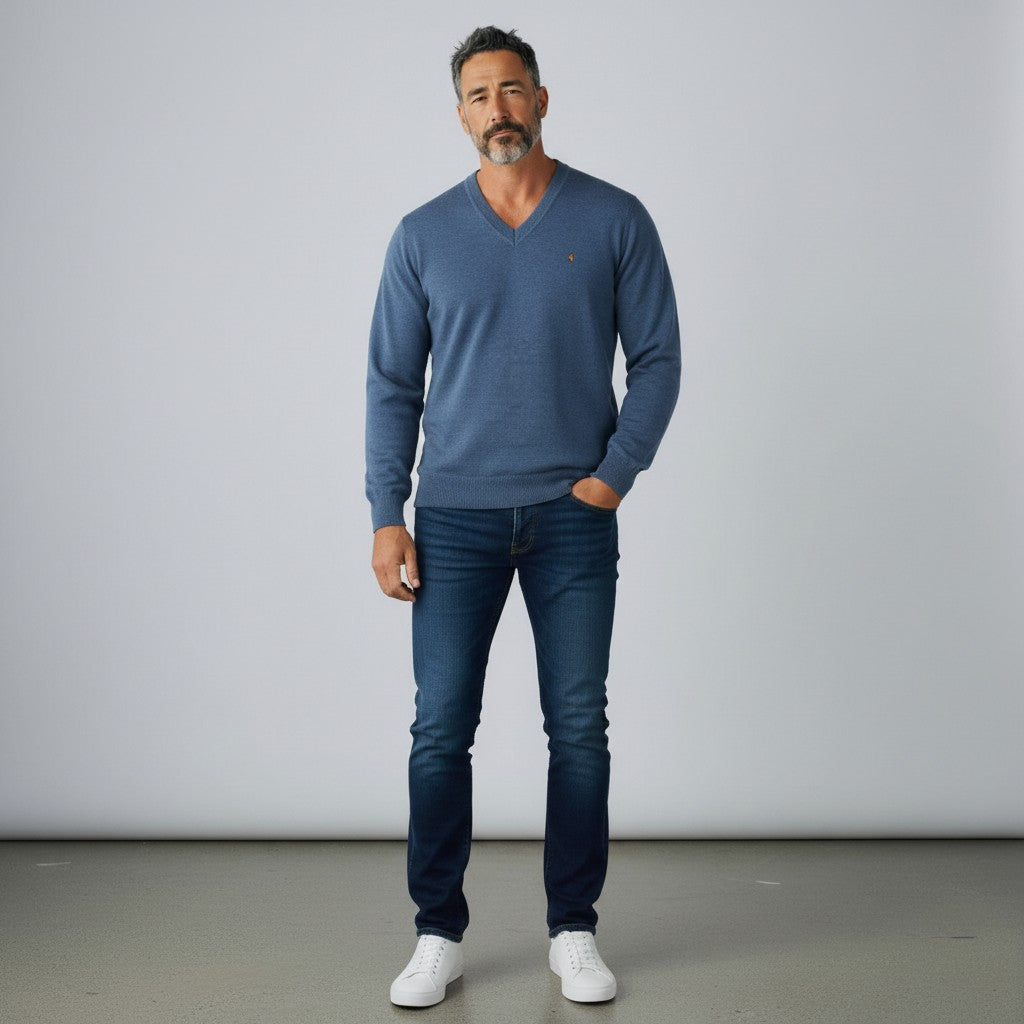 Gabicci K01 Seasonal V Neck Jumper - Airforce