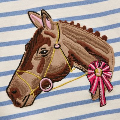 Joules Girls Astra T-Shirt - Blue Horse