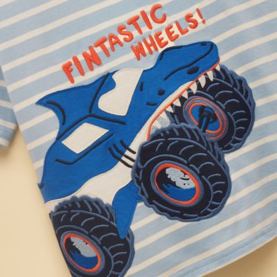 Joules Boys Archie T-Shirt - Blue/White