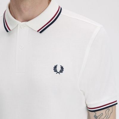 Fred Perry Twin Tipped Polo Shirt - Snow White