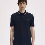 Fred Perry Twin Tipped Polo Shirt - Navy