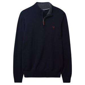 Crew Clothing Classic Half Zip Knit Jumper - Navy