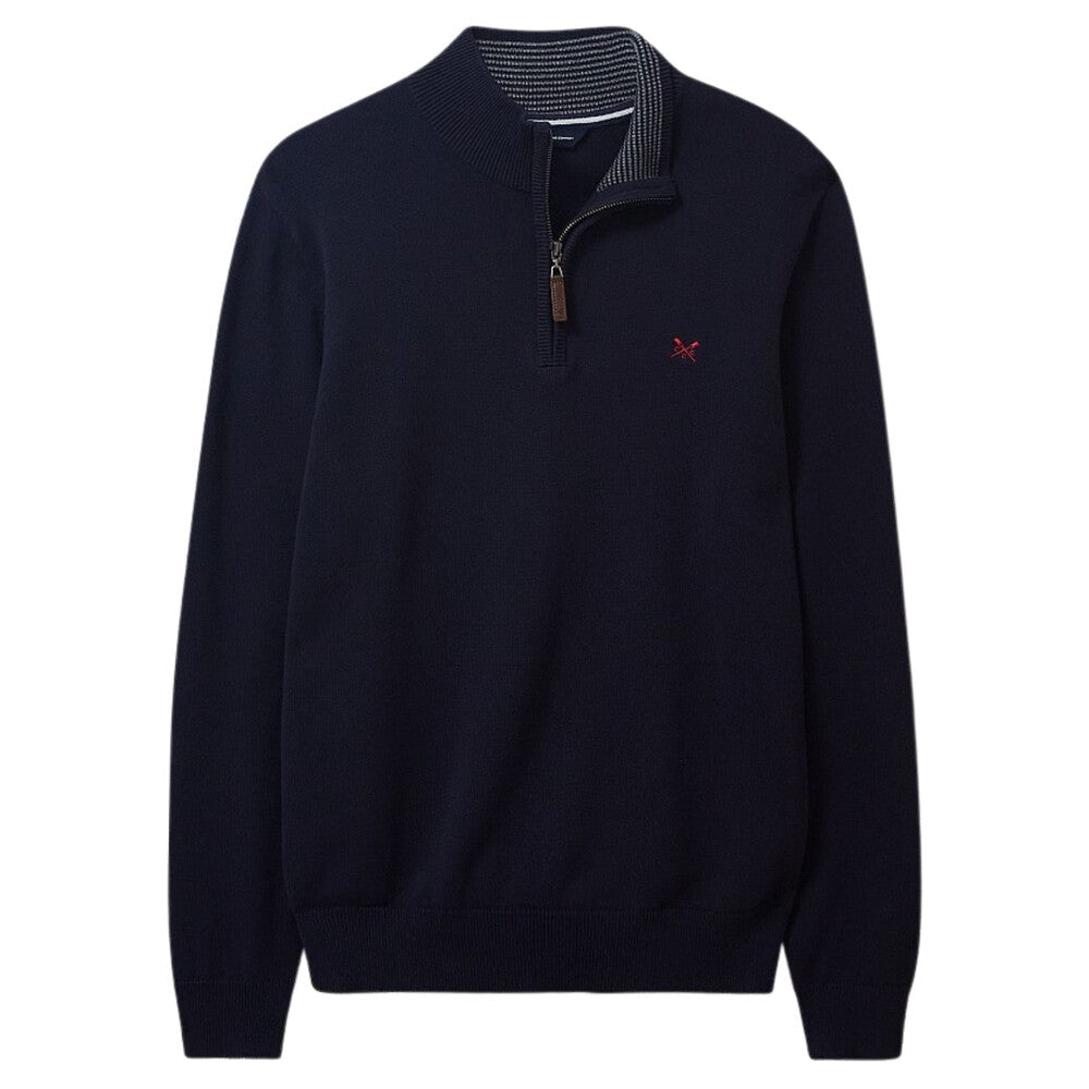 Crew Clothing Classic Half Zip Knit Jumper - Navy