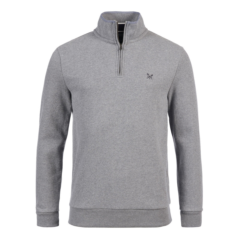 Crew Clothing Classic Half Zip Sweatshirt - Grey Marl