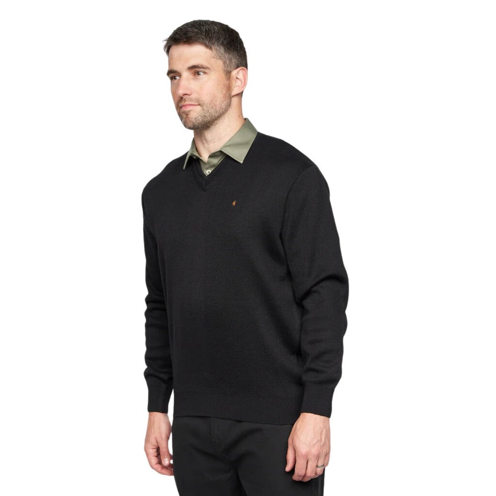 Gabicci Jumpers - K01 Classic V Neck - Black