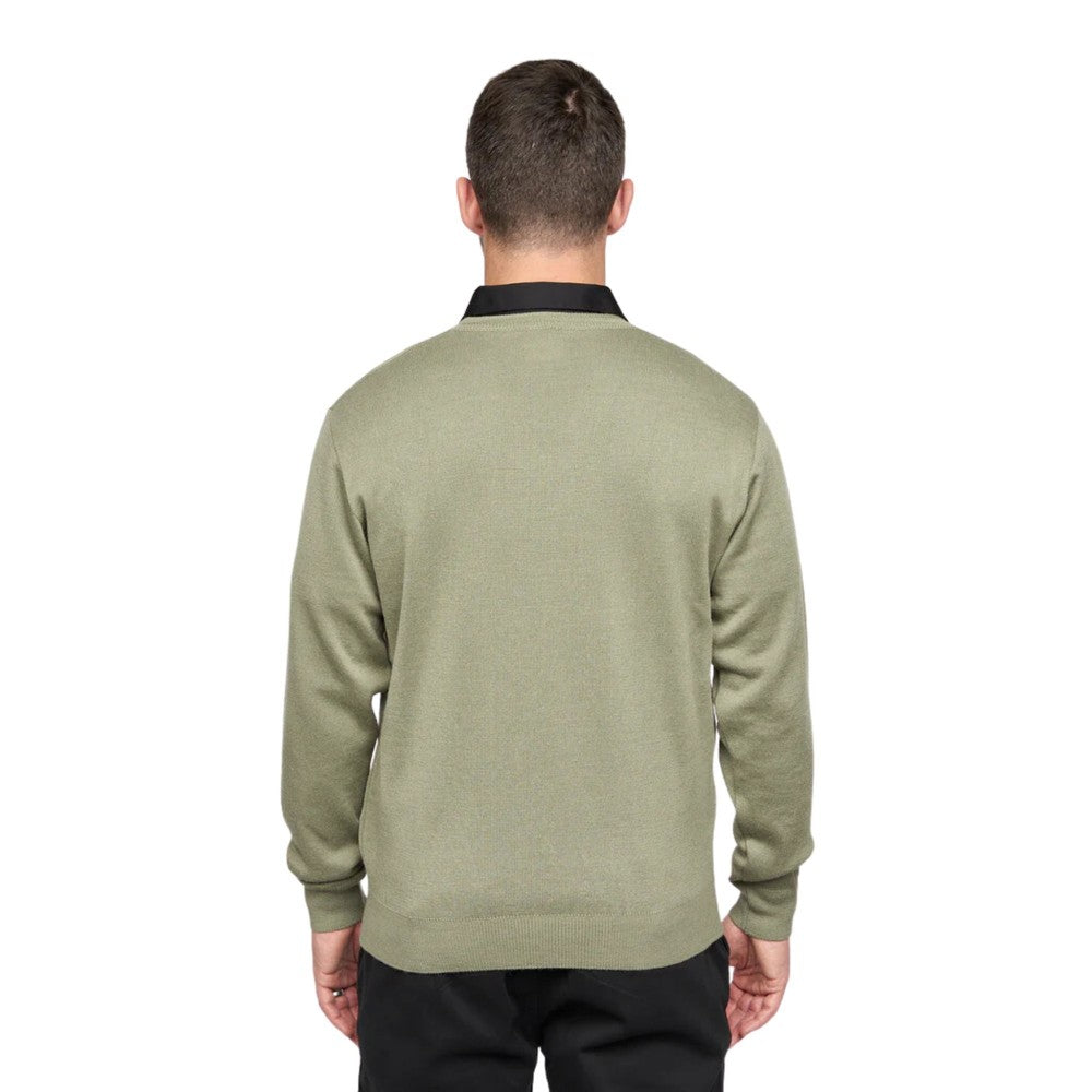 Gabicci Jumpers - K01 Classic V Neck - Olive