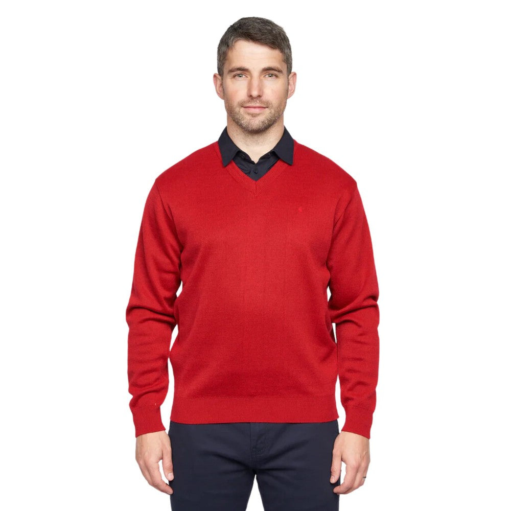Gabicci Jumpers - K01 Classic V Neck - Red