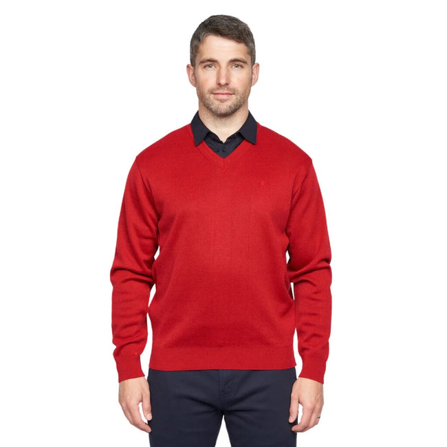 Gabicci Jumpers - K01 Classic V Neck - Red Main Image