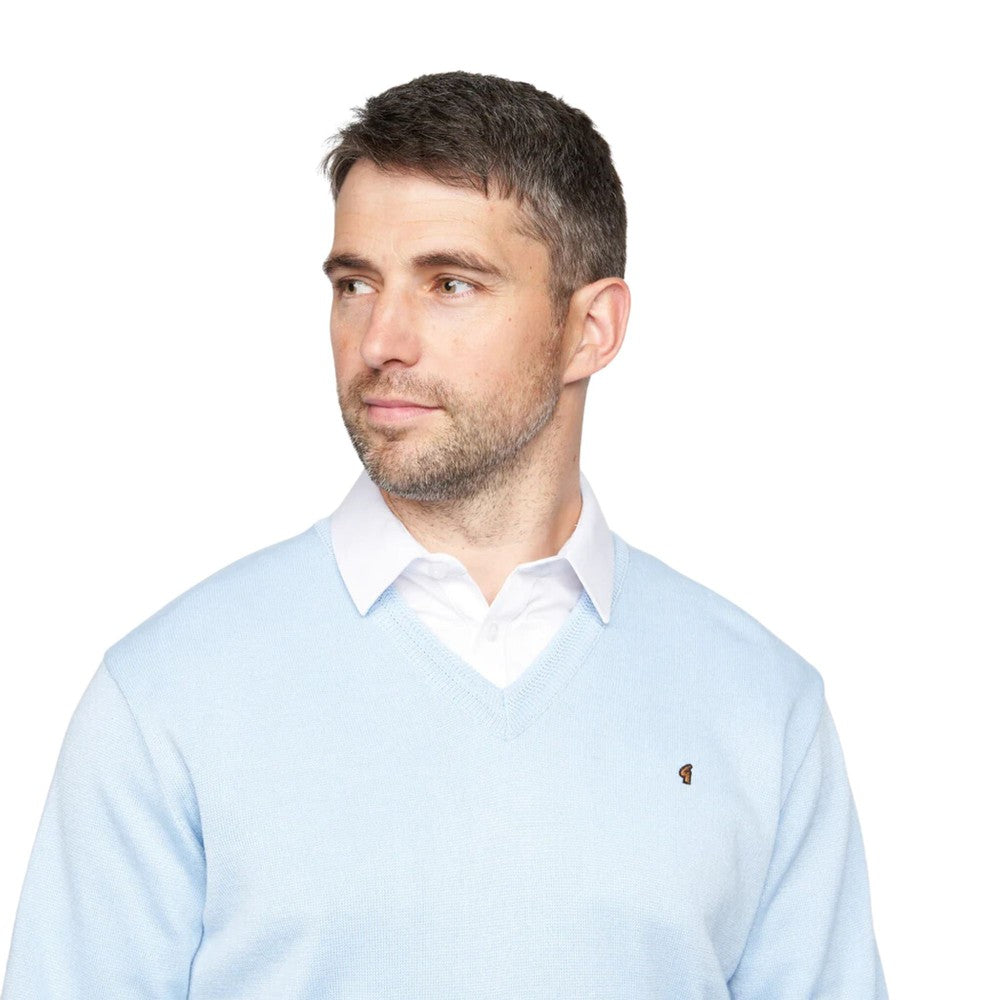 Gabicci Jumpers - K01 Classic V Neck - Sky