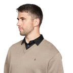 Gabicci Jumpers - K01 Classic V Neck - Stone
