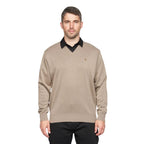 Gabicci Jumpers - K01 Classic V Neck - Stone