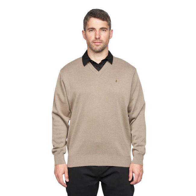 Gabicci Jumpers - K01 Classic V Neck - Stone Main Image