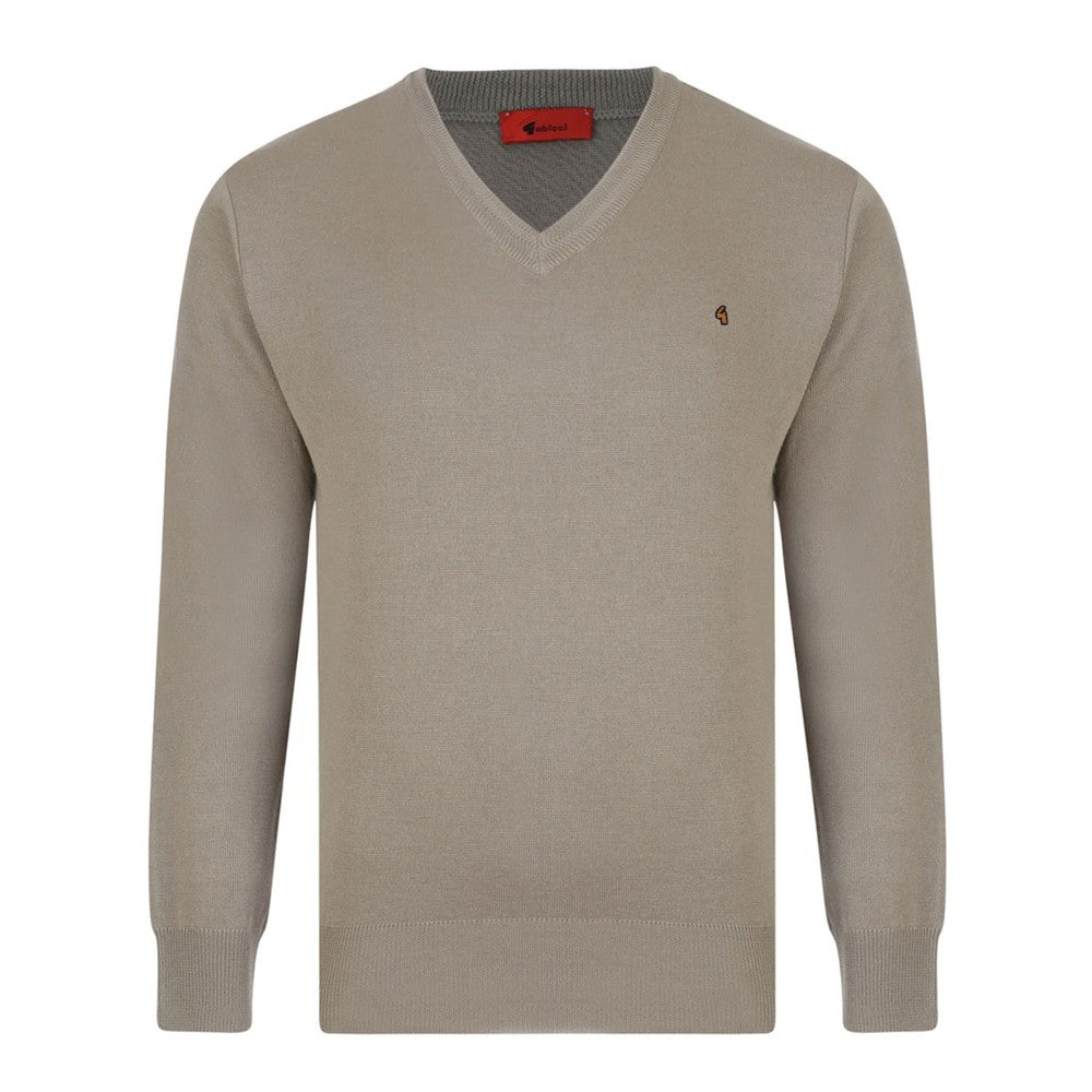 Gabicci Jumpers - K01 Classic V Neck - Stone