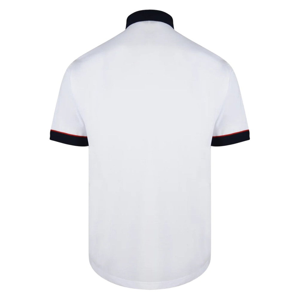 Gabicci Contrasting Collar & Cuff Patterned Jersey Polo Shirt - White