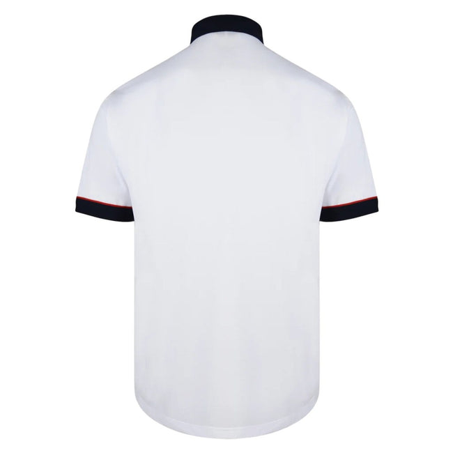 Gabicci Contrasting Collar & Cuff Patterned Jersey Polo Shirt - White Main Image