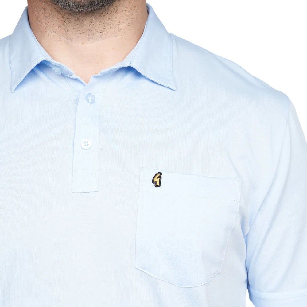 Gabicci Z05 Short Sleeved Jersey Polo Shirt - Sky