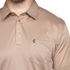 Gabicci Z05 Short Sleeved Jersey Polo Shirt - Stone