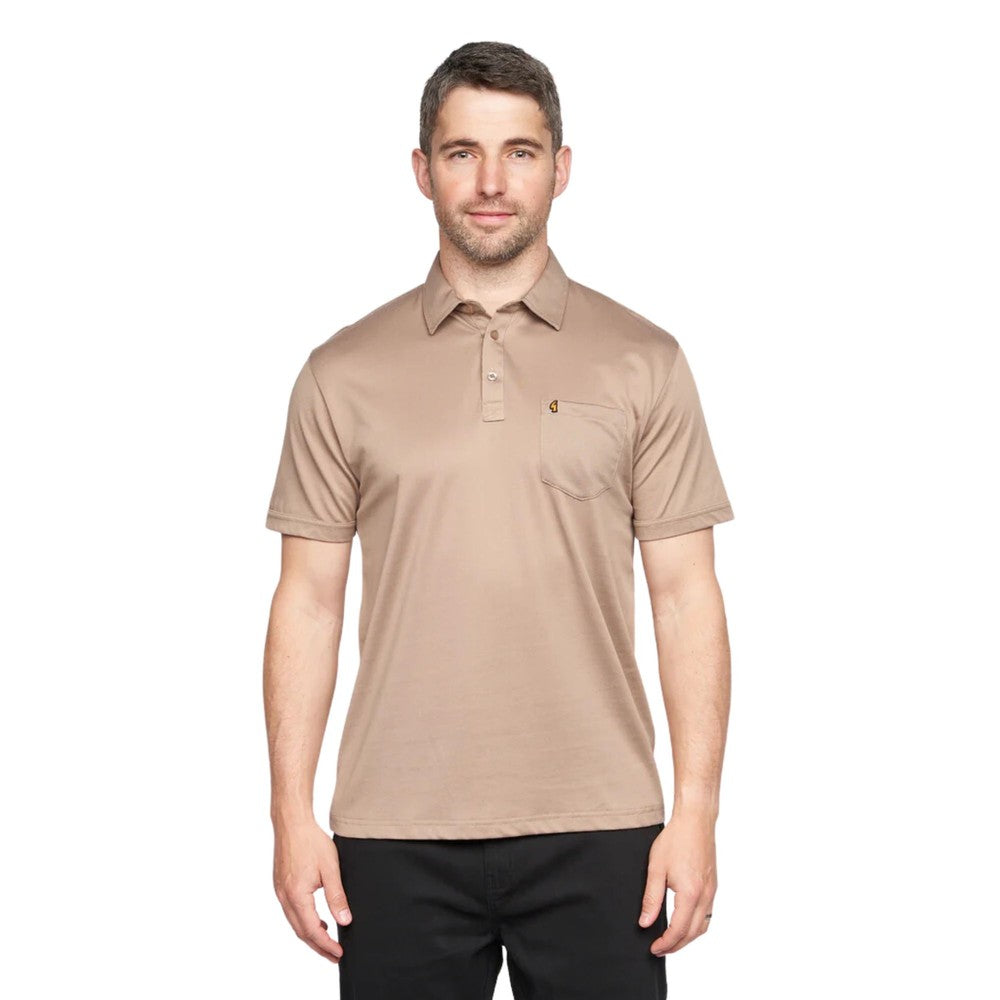 Gabicci Z05 Short Sleeved Jersey Polo Shirt - Stone