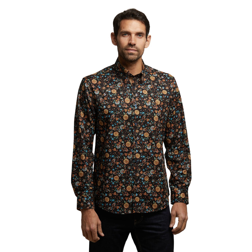 Gabicci Long Sleeve Flower Pattern Shirt
