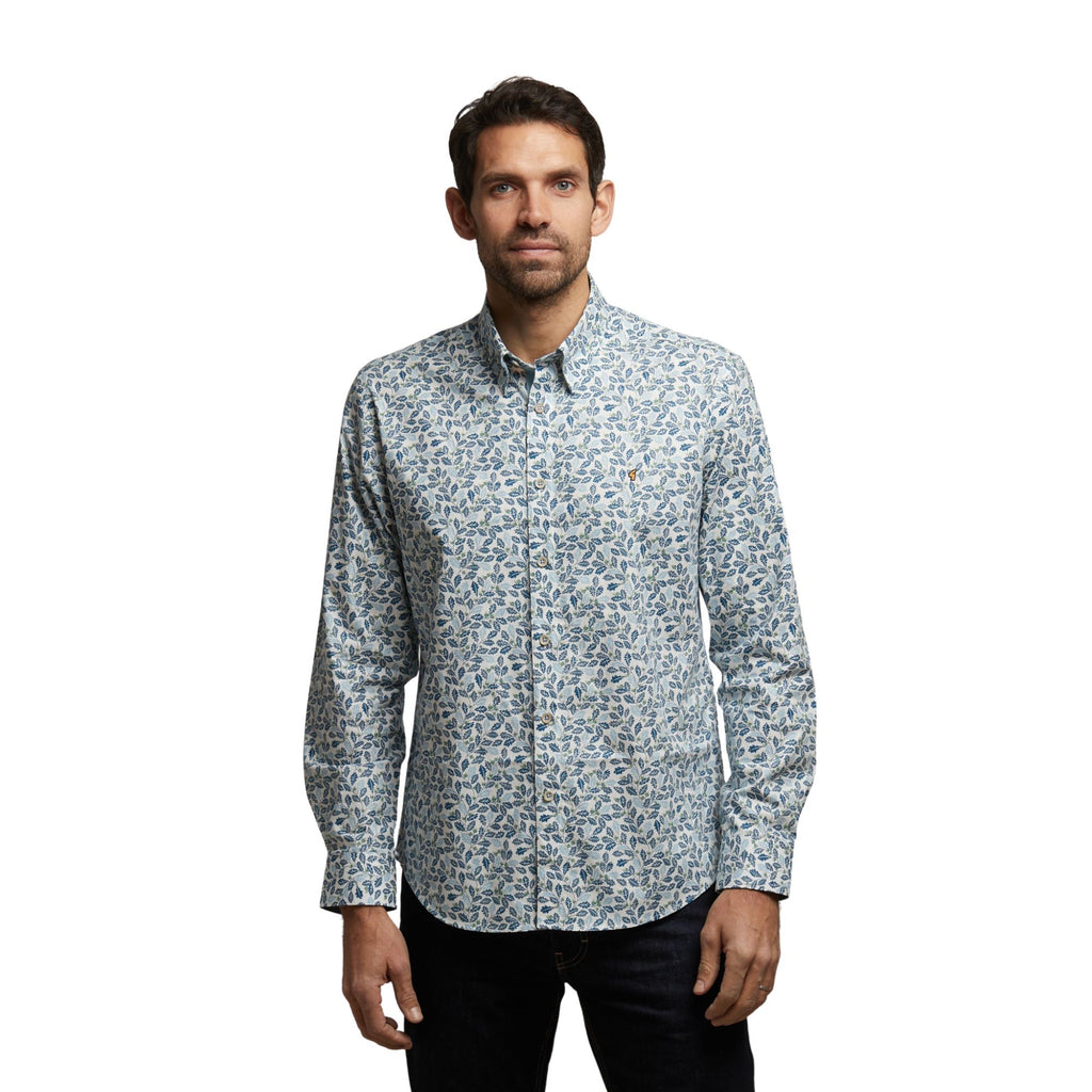 Gabicci Long Sleeve Leaf Pattern Shirt
