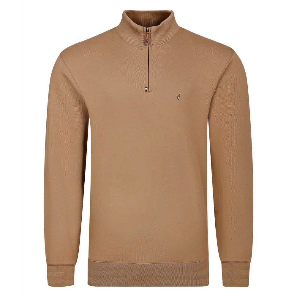 Gabicci G55 Plain Quarter Zip Sweatshirt - Granola