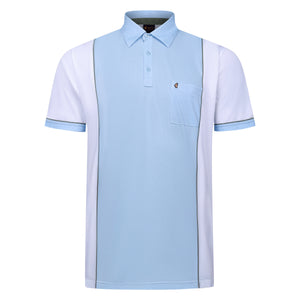 Gabicci Short Sleeve Piped Panel Polo - White
