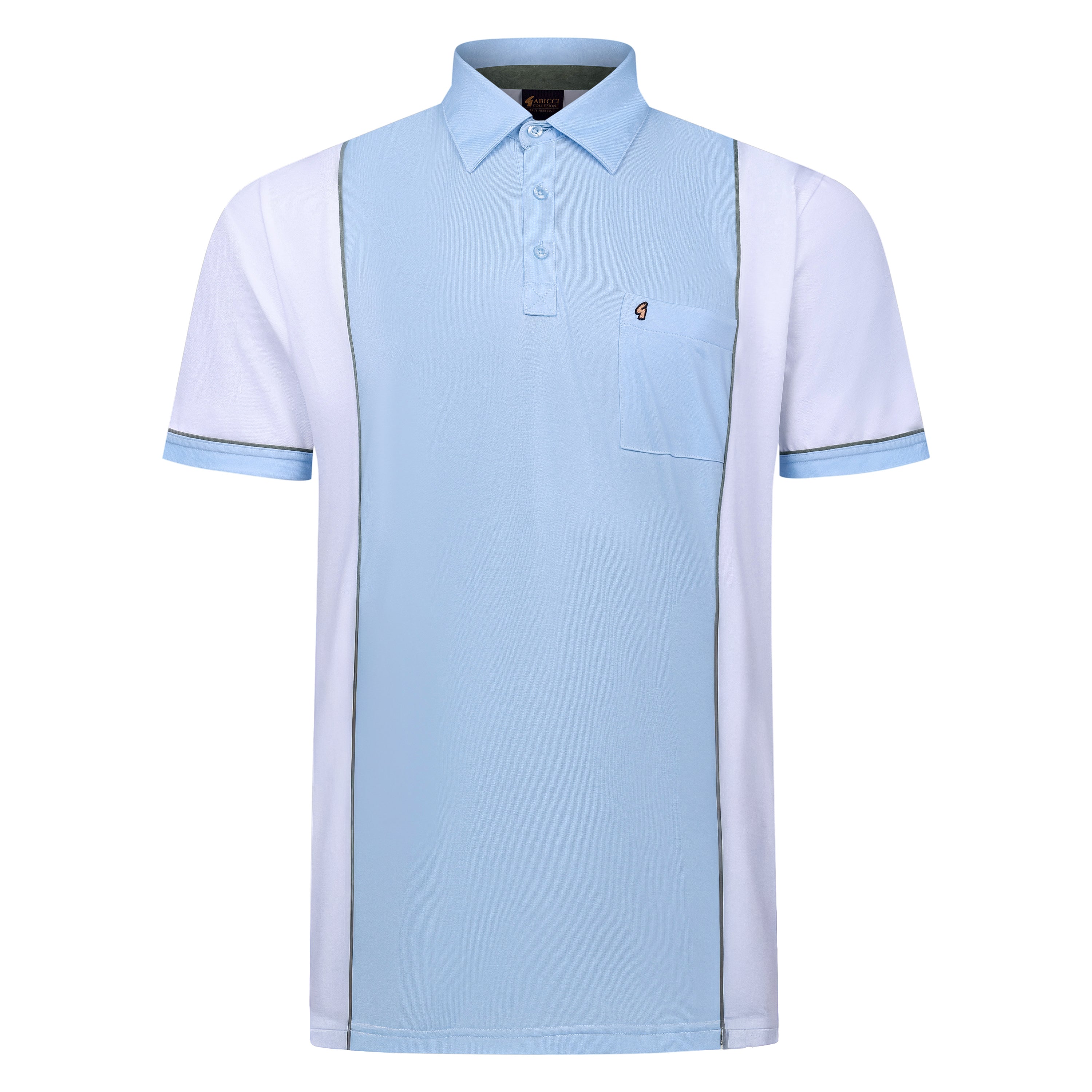 Gabicci Short Sleeve Piped Panel Polo - White