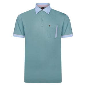 Gabicci Contrast Collar Polo Shirt - Meadow